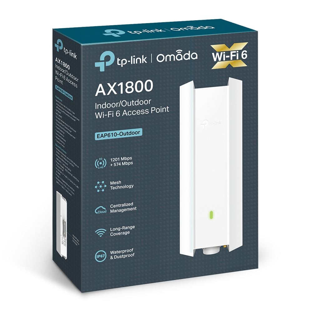 TP-Link Omada EAP610-Outdoor AX1800 Weatherproof Wi-Fi 6 Access Point, EAP610-Outdoor